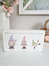 Load image into Gallery viewer, Gnome Family Of 3 White Wooden Block