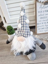 Load image into Gallery viewer, Grey Gingham Gonk Doorstop