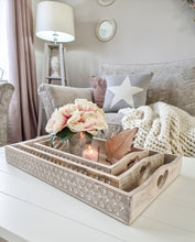 Load image into Gallery viewer, Natural White Wash Mango Wood Heart Tray