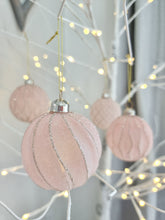 Load image into Gallery viewer, Light Blush Pink & Gold Glittery Baubles - Pack 4