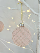 Load image into Gallery viewer, Light Blush Pink & Gold Glittery Baubles - Pack 4