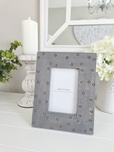 Load image into Gallery viewer, Grey Natural Wood Polka Dot Photo Frame