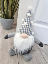 Load image into Gallery viewer, Grey Gingham Gonk Doorstop