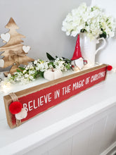 Load image into Gallery viewer, Believe In... Red Festive Pom Pom Christmas Block
