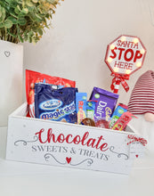Load image into Gallery viewer, Chocolate, Sweets & Treats White Wooden Crate