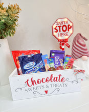 Load image into Gallery viewer, Chocolate, Sweets & Treats White Wooden Crate