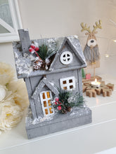 Load image into Gallery viewer, Rustic Grey Festive Light Up House