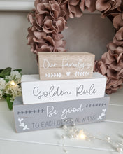 Load image into Gallery viewer, Our Family Triple Wooden Block Sign