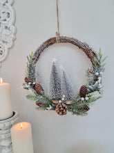 Load image into Gallery viewer, Frosted Christmas Tree Twig Wreath