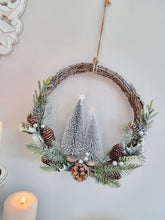 Load image into Gallery viewer, Frosted Christmas Tree Twig Wreath