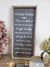 Load image into Gallery viewer, Happy House Rules Framed Wall Plaque