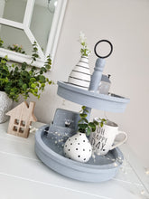 Load image into Gallery viewer, Grey Wash Double Tier Tray/Stand