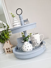 Load image into Gallery viewer, Grey Wash Double Tier Tray/Stand