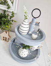 Load image into Gallery viewer, Grey Wash Double Tier Tray/Stand