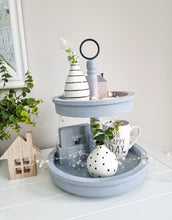 Load image into Gallery viewer, Grey Wash Double Tier Tray/Stand