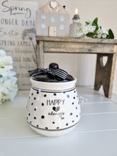 Load image into Gallery viewer, Happy Always Black Polka Dot Canister