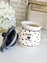 Load image into Gallery viewer, Happy Always Black Polka Dot Canister