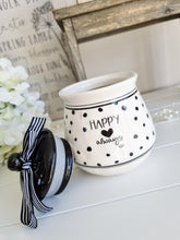 Load image into Gallery viewer, Happy Always Black Polka Dot Canister