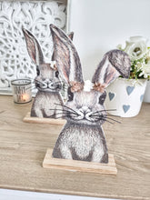 Load image into Gallery viewer, Sweet Wooden Floral Bunny Decoration