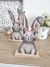 Load image into Gallery viewer, Sweet Wooden Floral Bunny Decoration