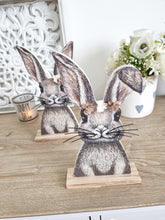 Load image into Gallery viewer, Sweet Wooden Floral Bunny Decoration