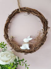 Load image into Gallery viewer, Rustic Nesting Bunny Wreath