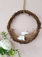 Load image into Gallery viewer, Rustic Nesting Bunny Wreath