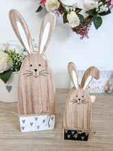 Load image into Gallery viewer, Heart/Polka Dot Wooden Bunny In Black Or White