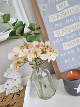 Load image into Gallery viewer, Peach Hydrangea & Eucalyptus In Glass Jar