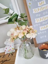 Load image into Gallery viewer, Peach Hydrangea & Eucalyptus In Glass Jar