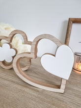 Load image into Gallery viewer, White Wooden Heart/Flower Decoration