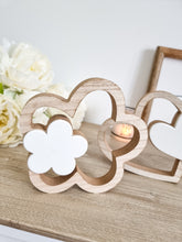 Load image into Gallery viewer, White Wooden Heart/Flower Decoration
