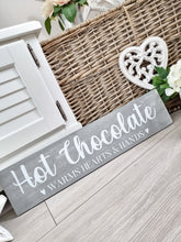 Load image into Gallery viewer, Rustic Hot Chocolate Long Wooden Plaque