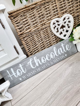 Load image into Gallery viewer, Rustic Hot Chocolate Long Wooden Plaque