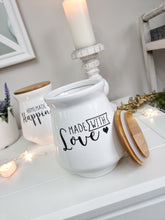 Load image into Gallery viewer, White Kitchen Storage Canister With Bamboo Lid