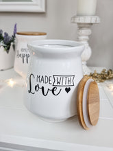 Load image into Gallery viewer, White Kitchen Storage Canister With Bamboo Lid