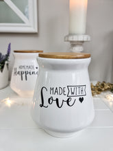 Load image into Gallery viewer, White Kitchen Storage Canister With Bamboo Lid
