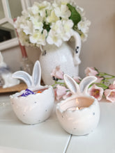 Load image into Gallery viewer, Grey & White Rabbit Ears Egg Cup/Pot