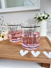 Load image into Gallery viewer, Clear Drinking Glass With Black Heart Detail