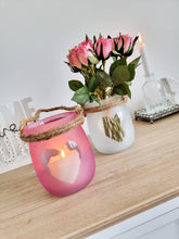 Load image into Gallery viewer, Pink OR White Glass Heart Candle Jars