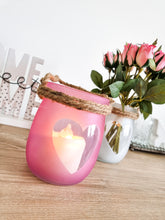 Load image into Gallery viewer, Pink OR White Glass Heart Candle Jars