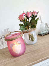 Load image into Gallery viewer, Pink OR White Glass Heart Candle Jars