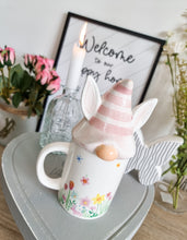 Load image into Gallery viewer, Spring Floral Bunny Mug With Gnome Lid