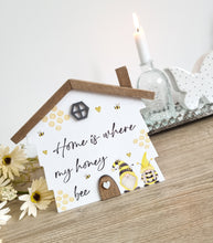 Load image into Gallery viewer, House Shaped Bee Gnome Plaque