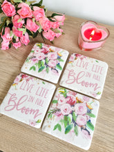 Load image into Gallery viewer, Pink Floral Live Life In Full Bloom Coasters
