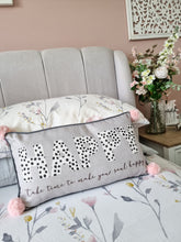 Load image into Gallery viewer, Happy Pink Pom Pom Cushion