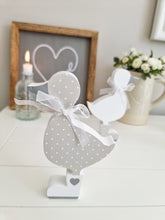 Load image into Gallery viewer, Ditsy Grey & White Freestanding Duck Block