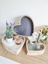 Load image into Gallery viewer, White Wash Wooden Polka Dot Heart Trays