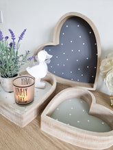 Load image into Gallery viewer, White Wash Wooden Polka Dot Heart Trays