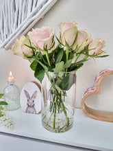 Load image into Gallery viewer, Clear Glass Hurricane With Black Heart Design